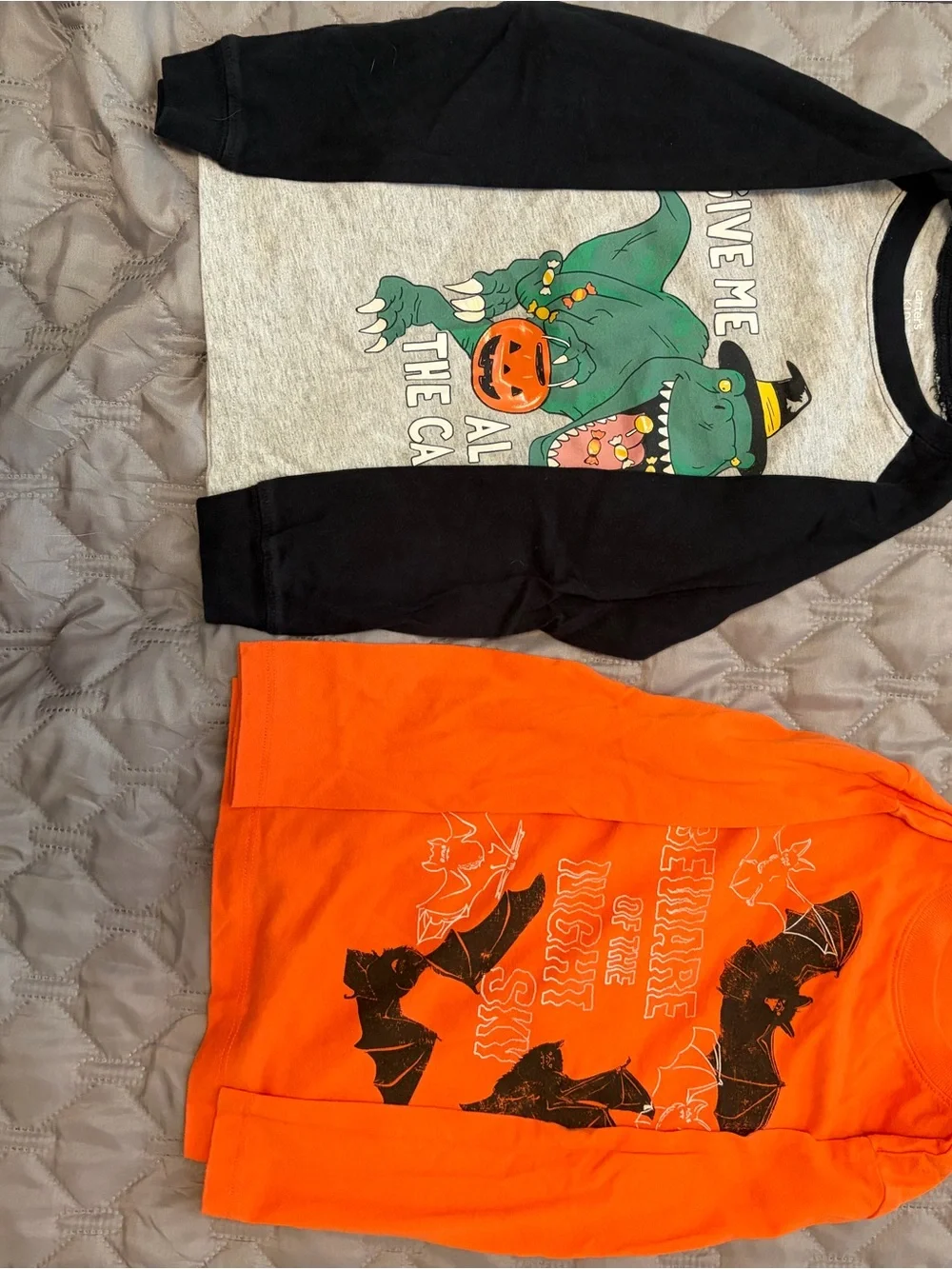 OshKosh B'gosh Kids Long Sleeve Halloween T‑Shirts - Black, Gray, Orange, Green